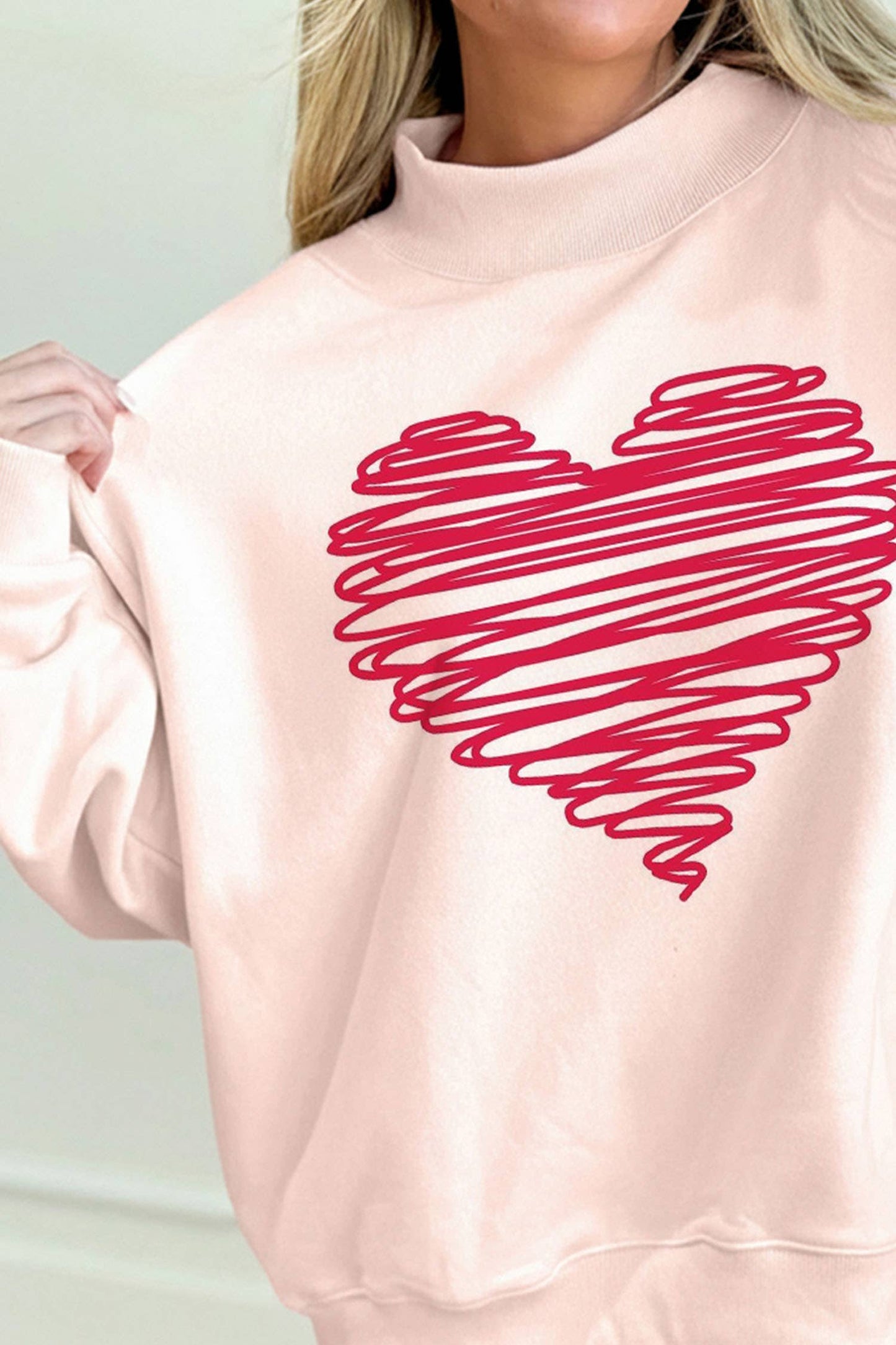 Scribbling Heart Mock-neck
