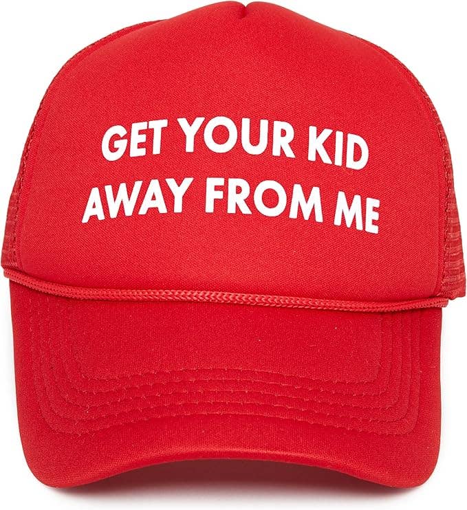Foam Snapback Trucker Hat - Get Your Kid Away From Me - Red