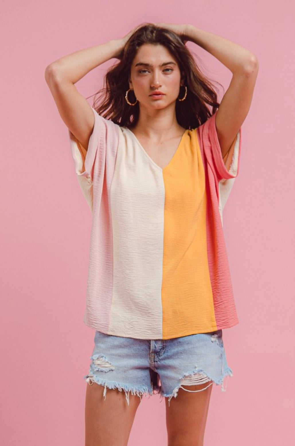 Sunset Breeze Color Block Top