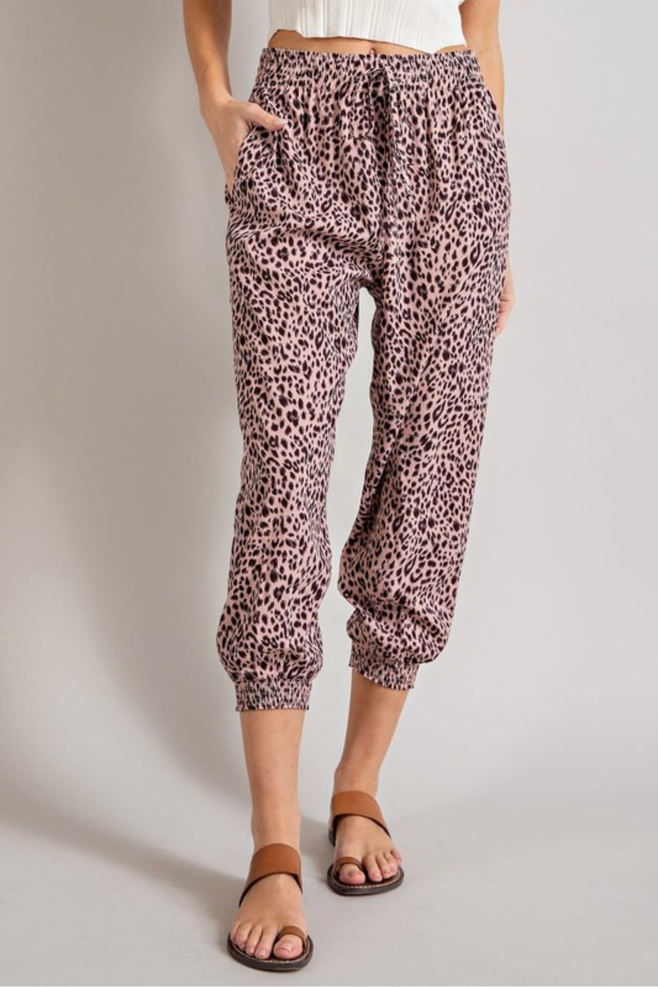 Animal Print Cropped Jogger