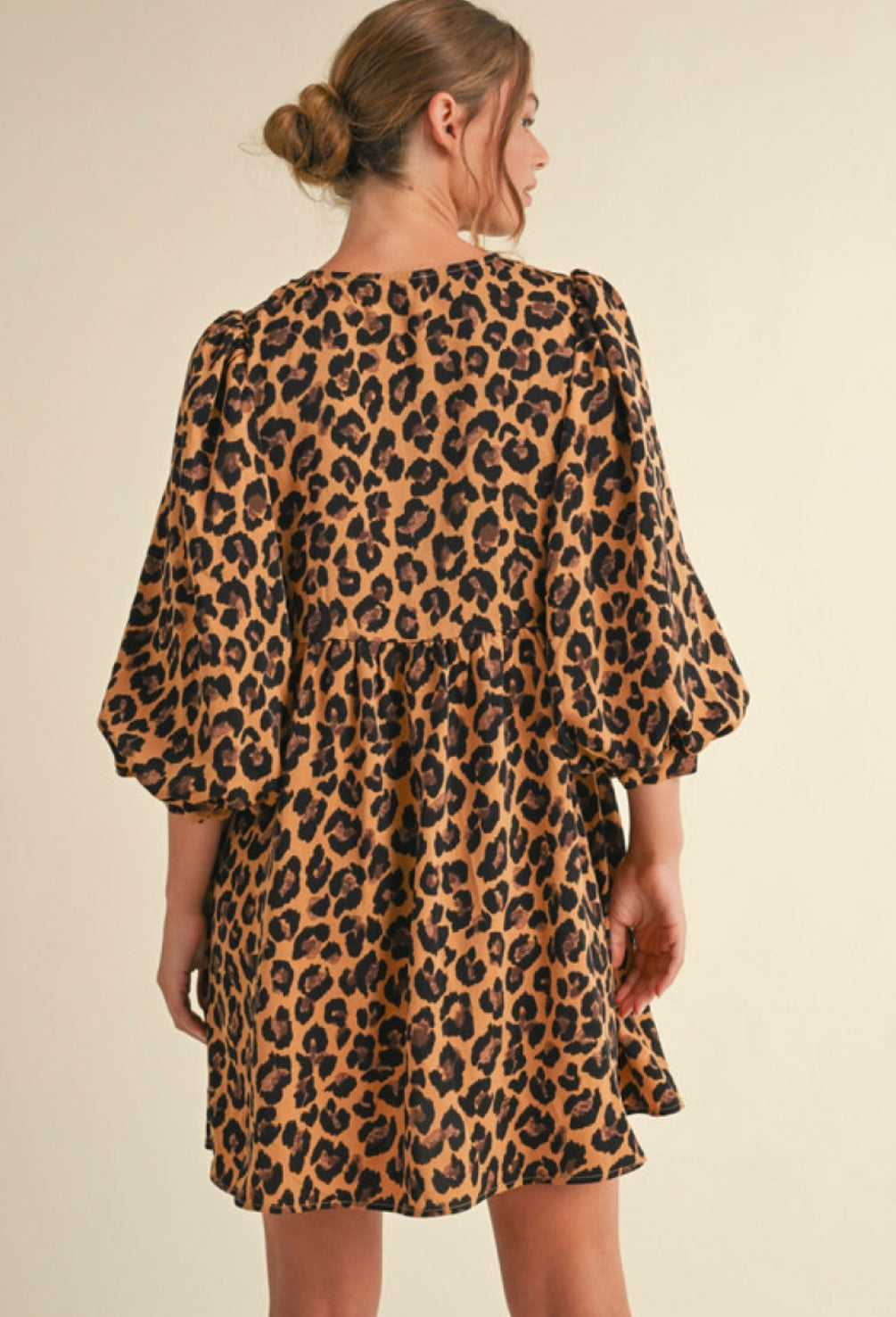 Leopard Print Tie String Dress