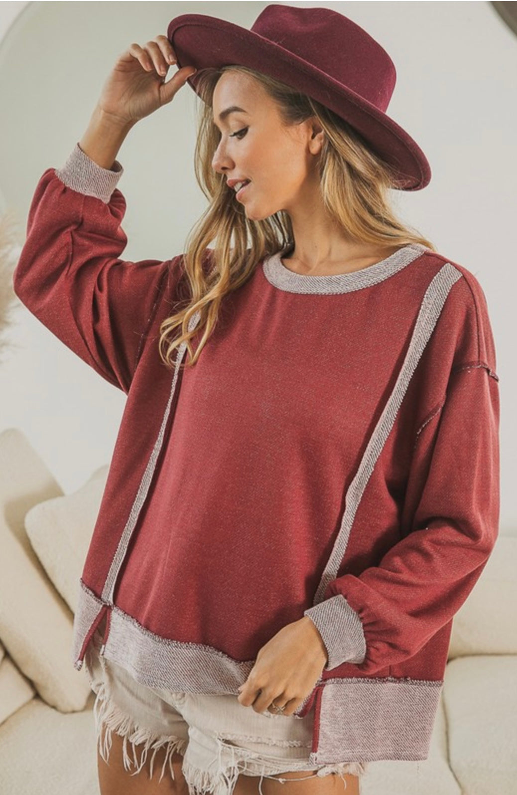 Reverse Contrast Banded Top