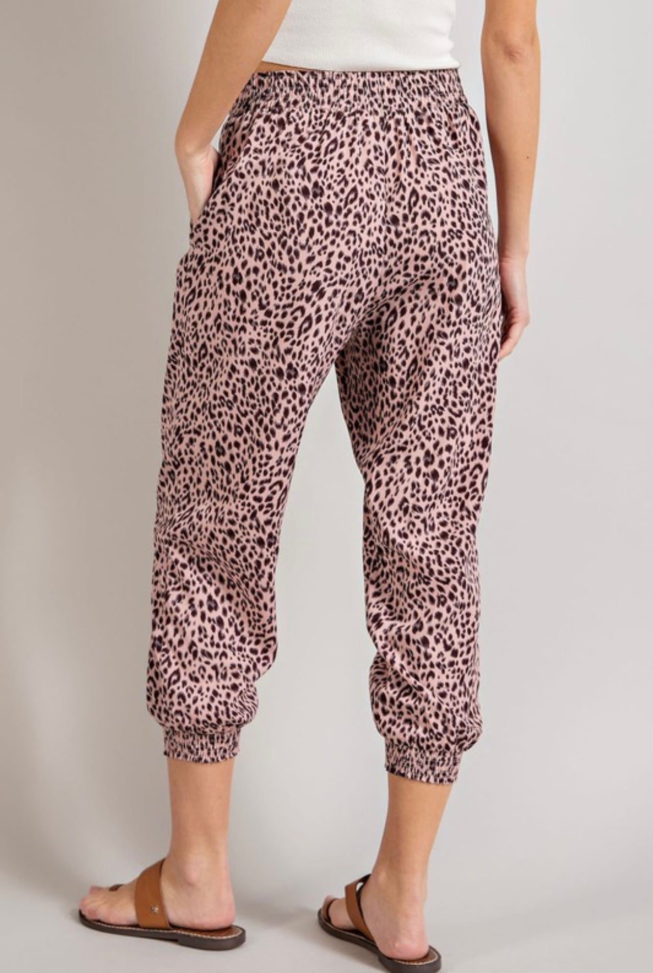 Animal Print Cropped Jogger