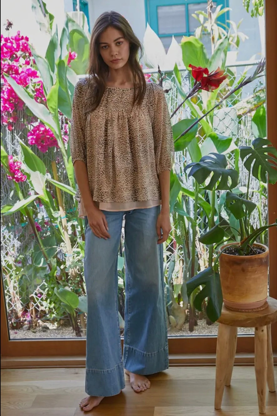 Beige Blossom Blouse