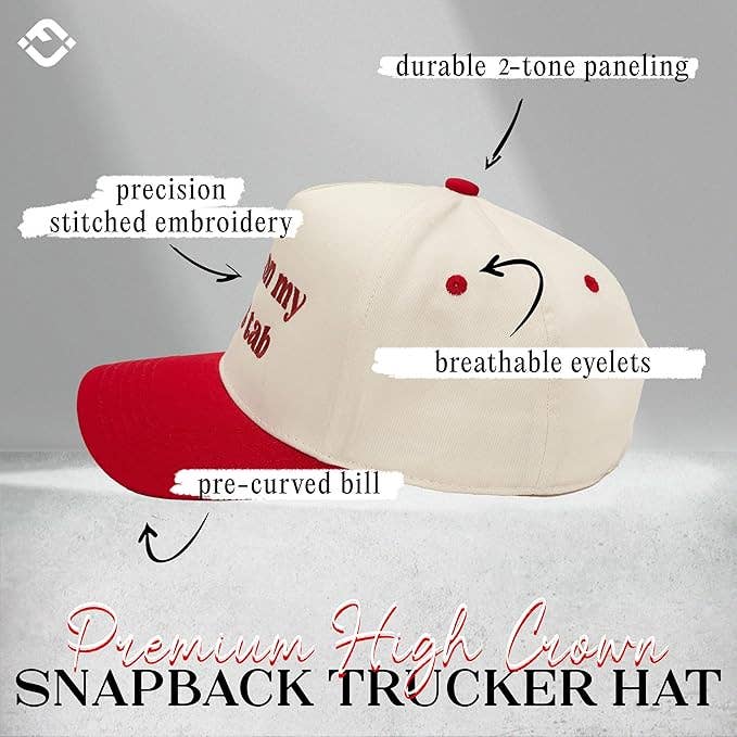 Two Tone Cap - Put It On My Dad's Tab - Red/Beige
