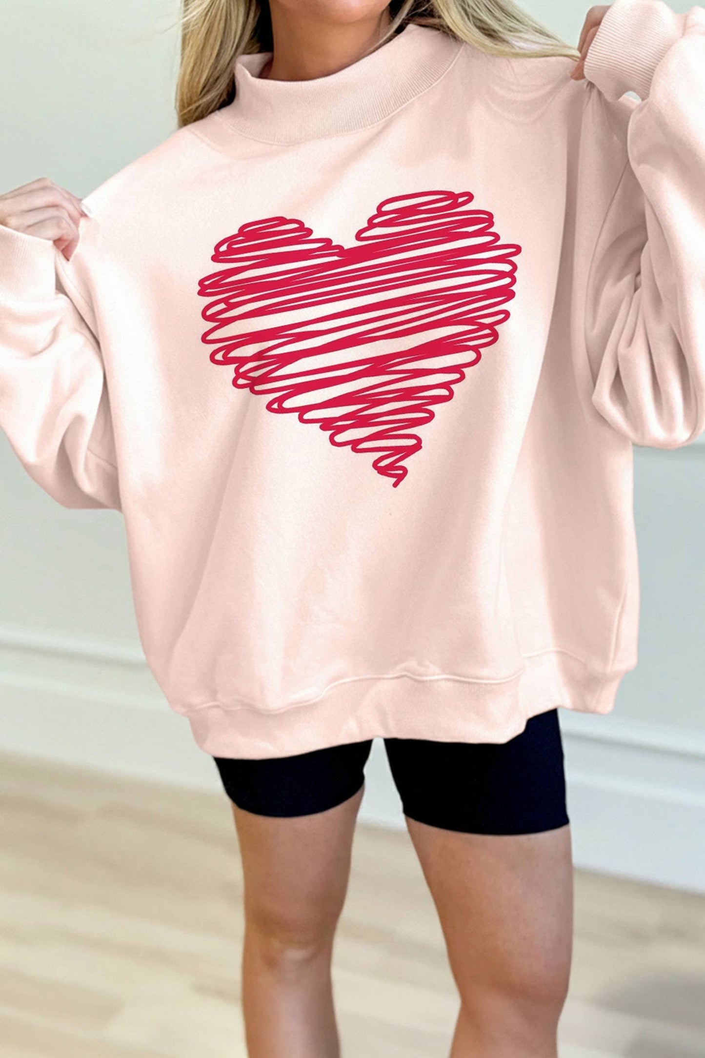 Scribbling Heart Mock-neck