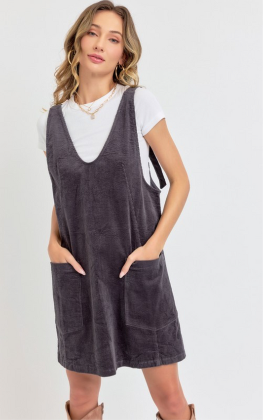 Casual Overall Dress W/Pockets