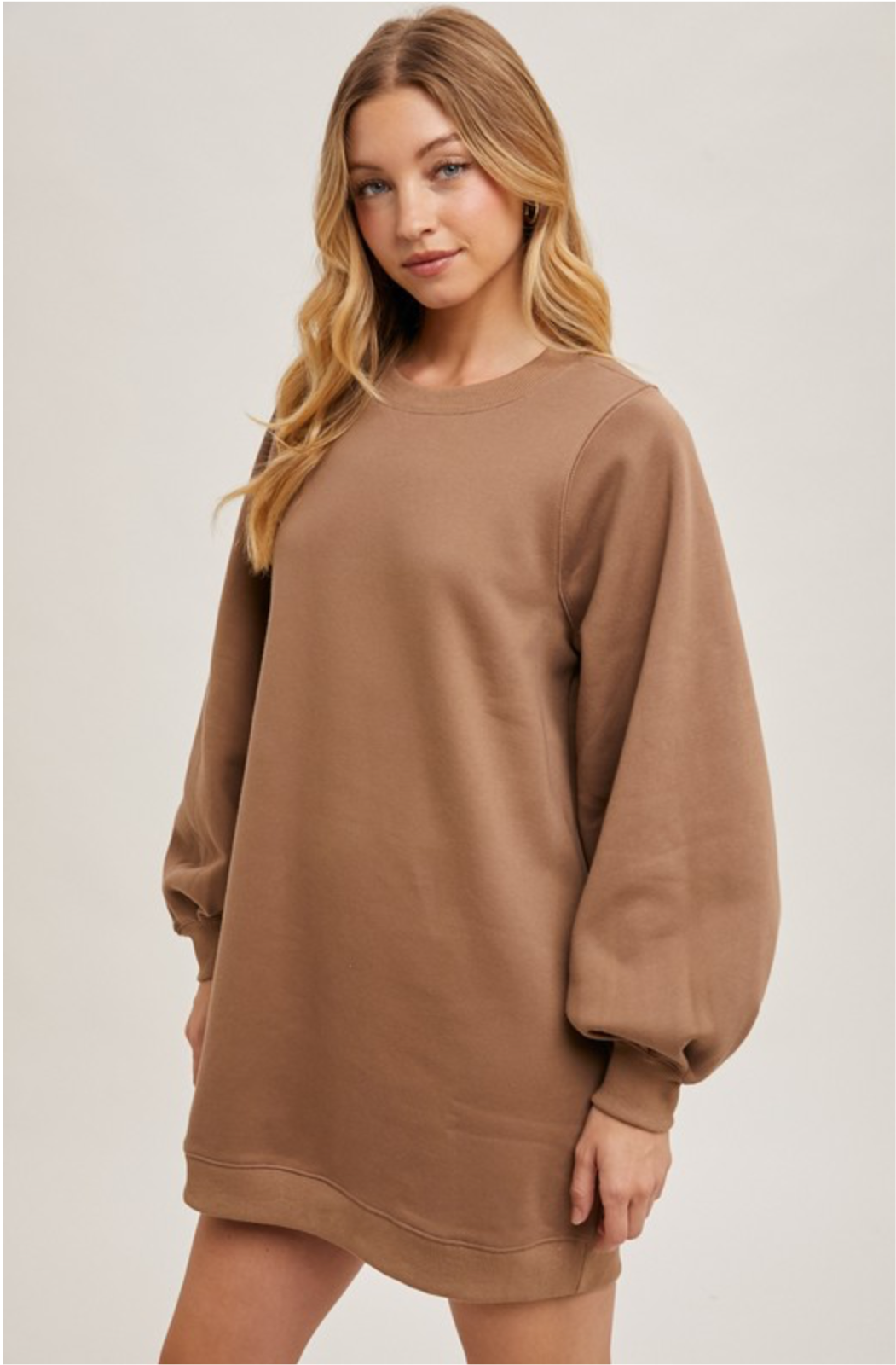 Bubble Sleeve Sweatshirt Dress