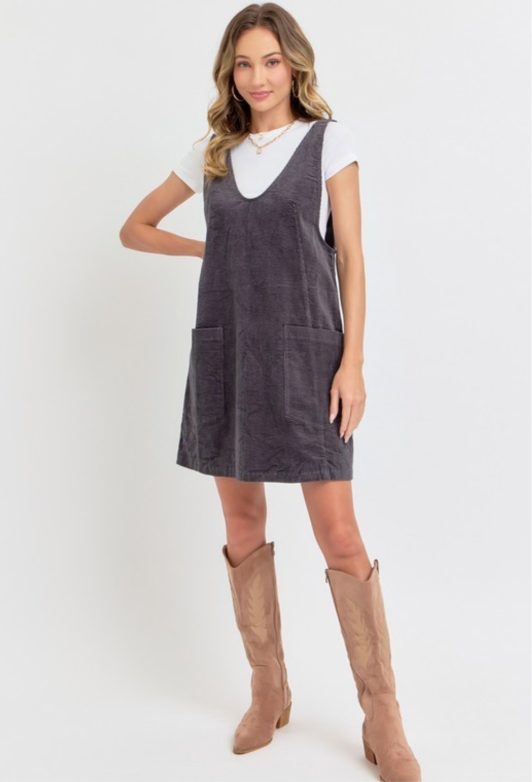 Casual Overall Dress W/Pockets