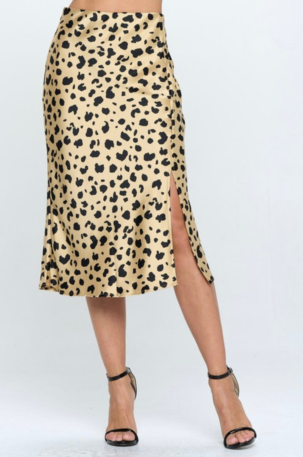 Gold Leopard Print Midi