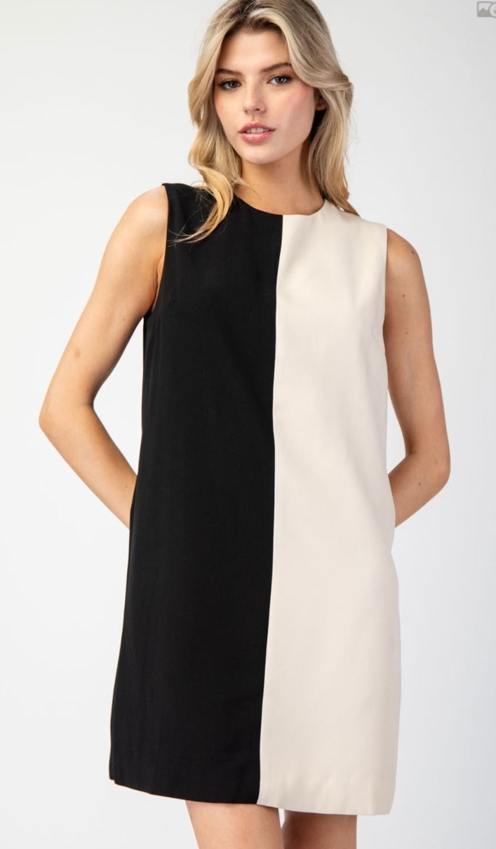 ColorBlock Sleeveless Dress