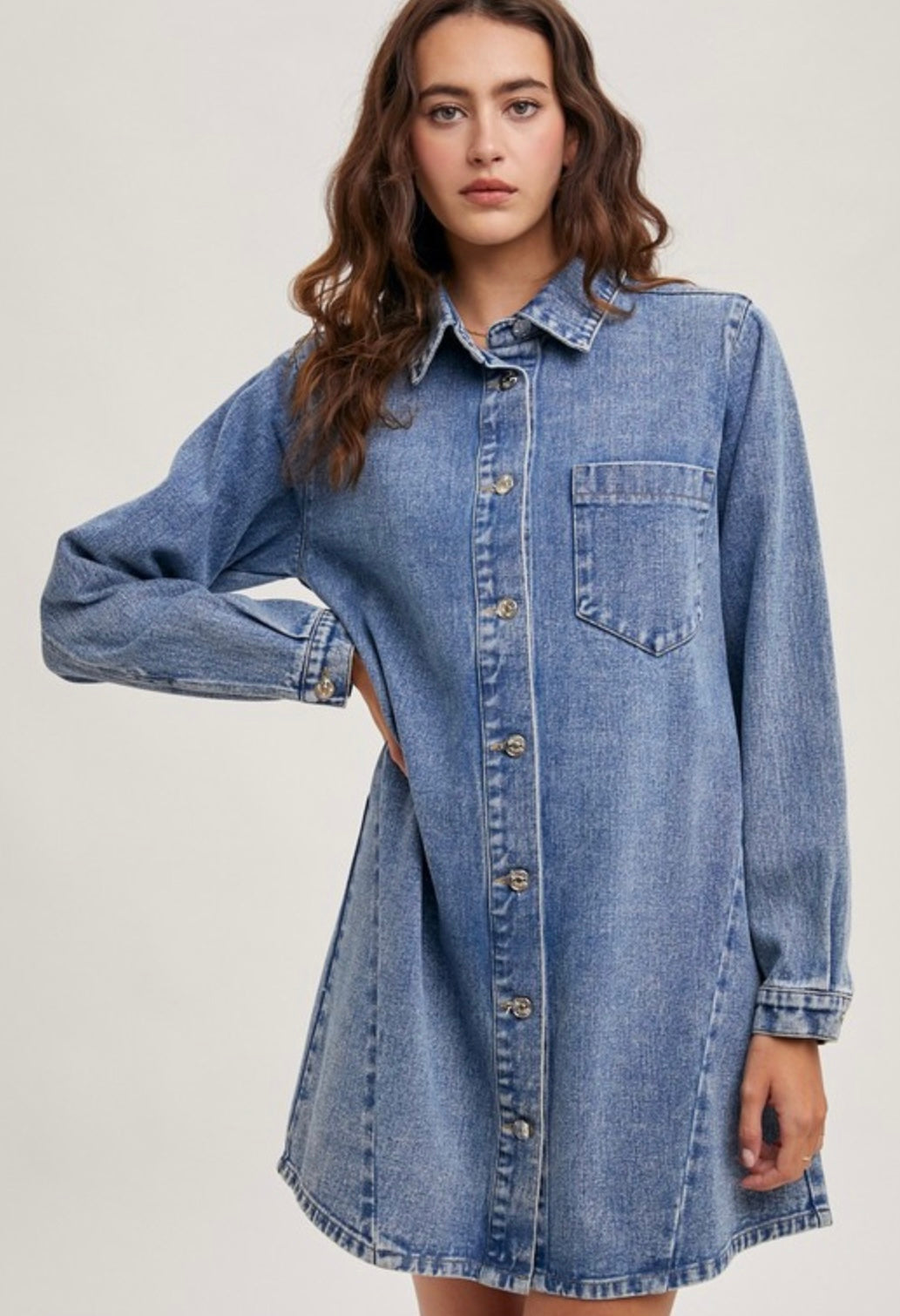 Denim Button Down Shirt Dress