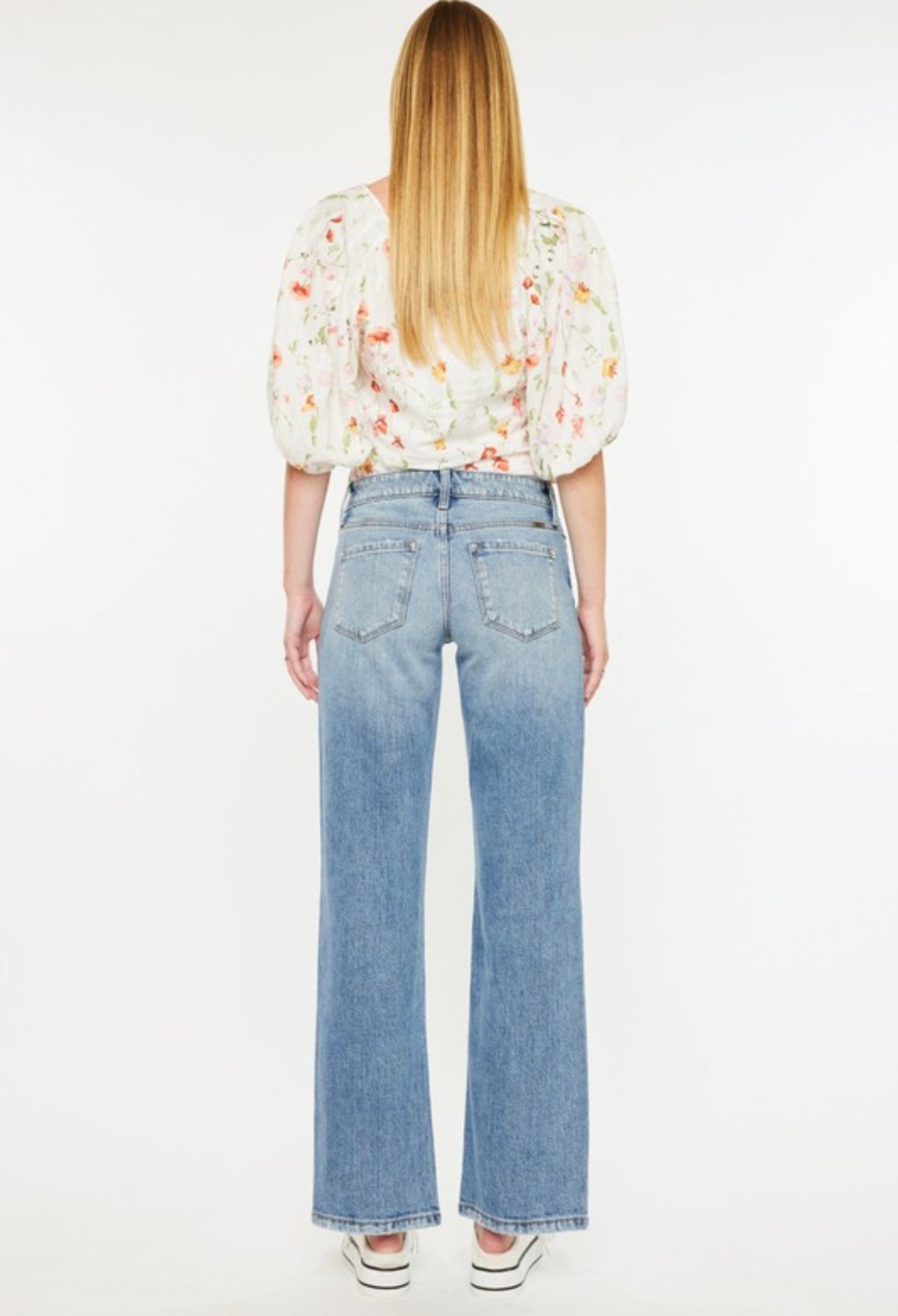 Mid Rise True Straight Leg Denim