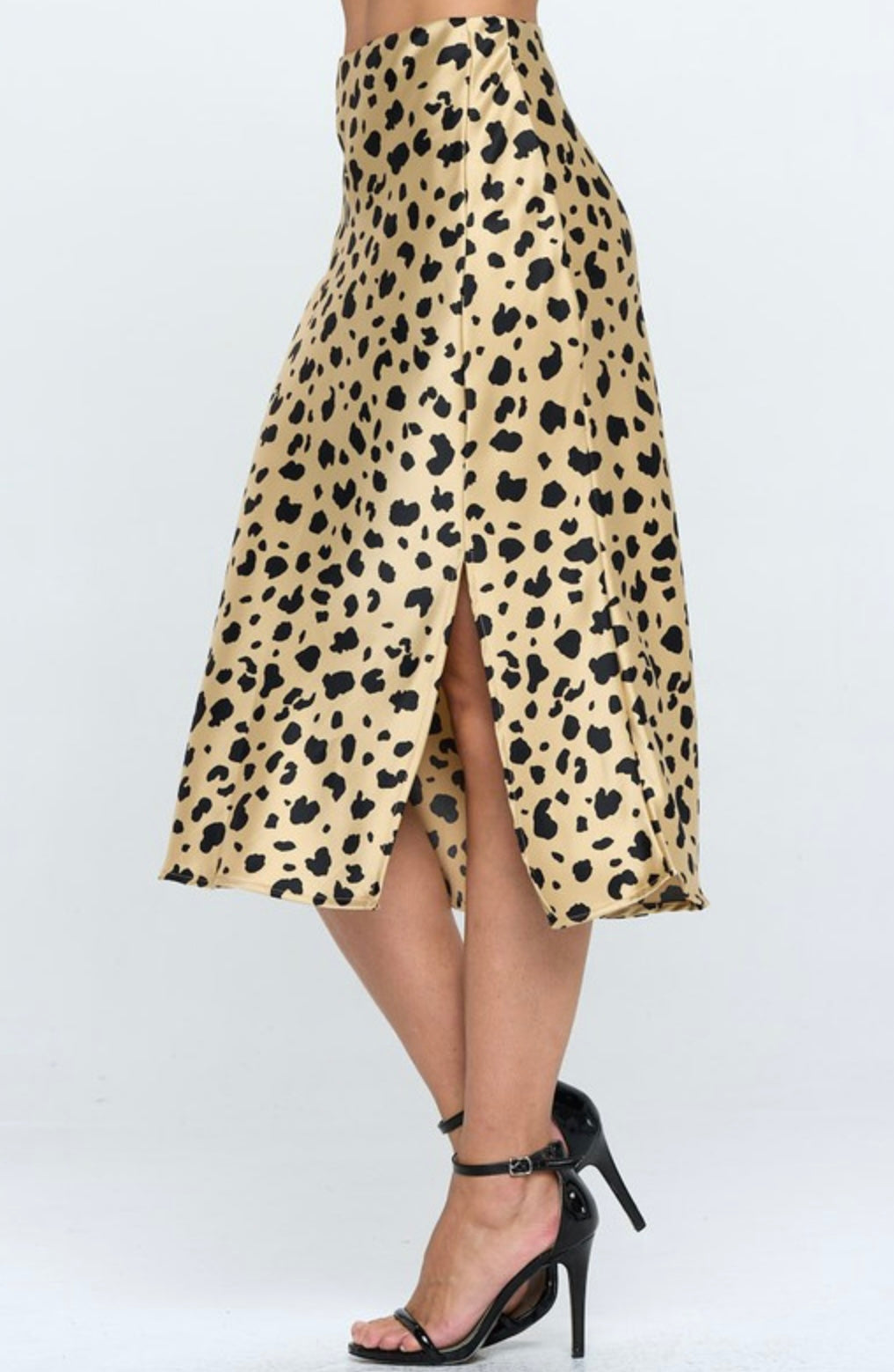 Gold Leopard Print Midi