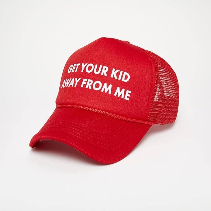 Foam Snapback Trucker Hat - Get Your Kid Away From Me - Red