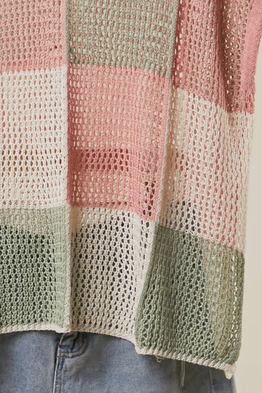 Pastel Patchwork Knit Top